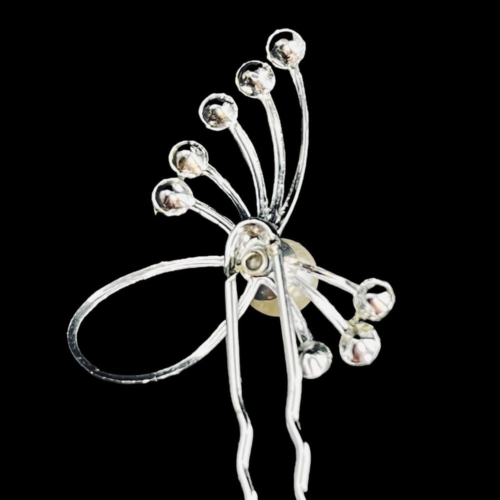 Silver Tone And Rhinestone Hair Clips (4789) - Picture 8 of 8